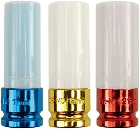 Yato Plonasienių smūginių galvučių rinkinys su apsaugom, 12,5 mm (1/2"), 17/19/21 mm, 3 vnt. (YT-1056)