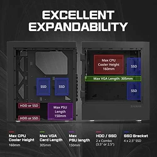 ZALMAN T7 dėklas Zalman T7 ATX Mid Tower kompiuterio dėklas