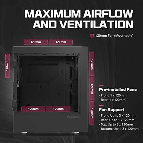 ZALMAN T7 dėklas Zalman T7 ATX Mid Tower kompiuterio dėklas
