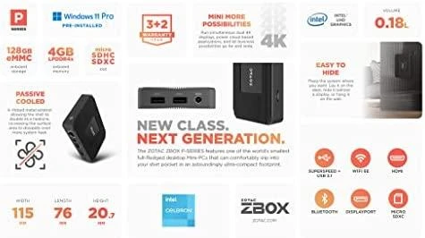 Stacionarus kompiuteris Zotac ZBOX-PI336 Intel N6211, 4GB, 128GB, W11P