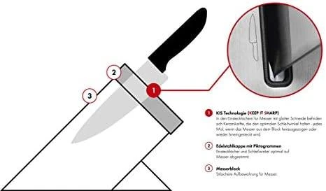 Zwilling Four Star 7 peilių rinkinys su bloku, pilkos spalvos