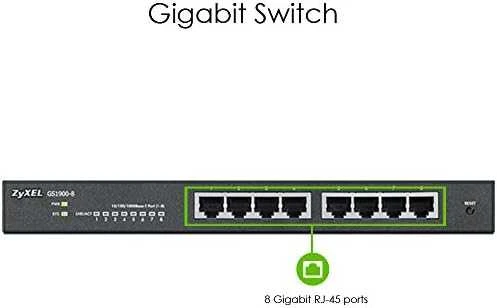 Šakotuvas ZYXEL GS1900-24EP, 24 PORT GBE L2, 12 PORT POE SMART SWITCH, MONTAVIMAS, 130 W (5 M. GARANTIJA)