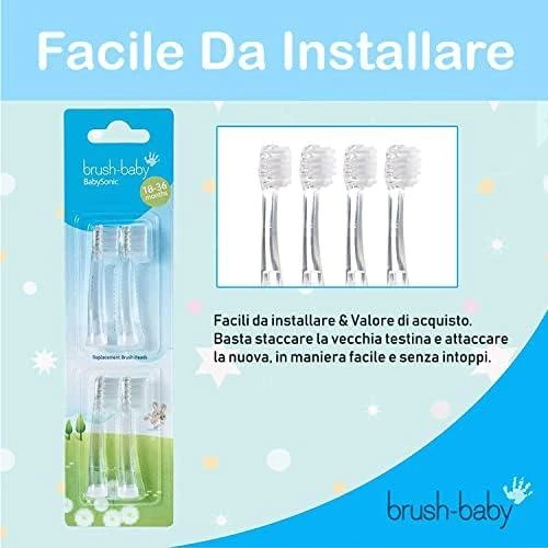 Brush-Baby Šepetėlio galvutė 18-36mėn, 4vnt Babysonic