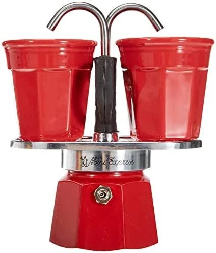 Bialetti Mini Express kavos virimo aparatas, raudonos spalvos, 2 puodeliai