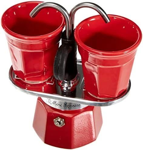 Bialetti Mini Express kavos virimo aparatas, raudonos spalvos, 2 puodeliai