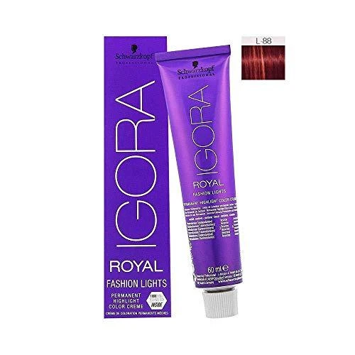 Schwarzkopf Igora Royal L-88 dažai su tūbele ir spalvos pavyzdžiu