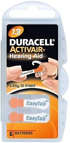Duracell 13 Elementai Klausos Aparatui PR48 DA13 6Vnt