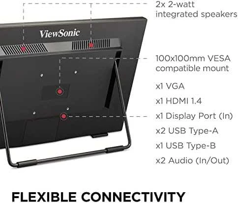 Monitorius ViewSonic TD2465 / 24" / Touch / Panel VA / 1920x1080 / 16:9 / 60Hz / Matinis / 7 ms / Garsiakalbiai