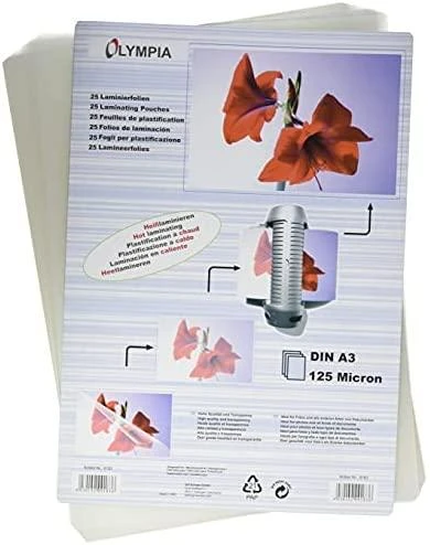 1x25 Olympia Laminavimo maišeliai DIN A3 125 mikronai