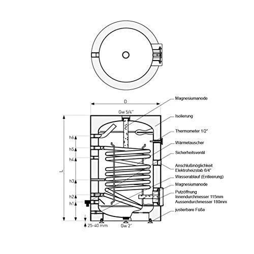 Galmet SGW(S) karšto vandens šilumokaitis su spirale 200L (26-208000)