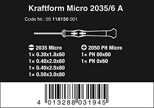 Atsuktuvų komplektas elektronikai 2035/6 A, Wera