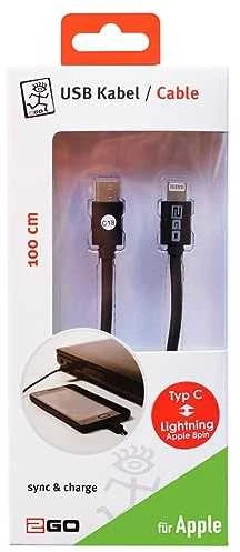 Kabelis USB 2GO USB-A - Lightning 1 m Juodas (795848)