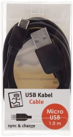 Kabelis USB 2GO USB-A - microUSB 1 m Juodas (795201)