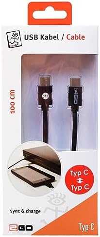 USB kabelis 2GO USB-C - USB-C 1 m Juodas (795849)