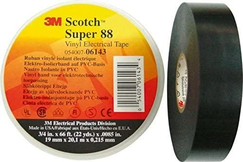 3M Izoliacinė juosta 19 x 20m juoda PVC Scotch Super 88 (80611615081)