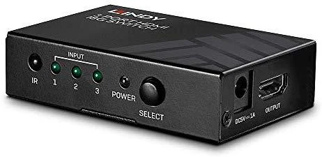 HDMI Jungiklis - LINDY 3 Prievadų HDMI 18G Jungiklis 4K@60Hz 18Gbps HDR10