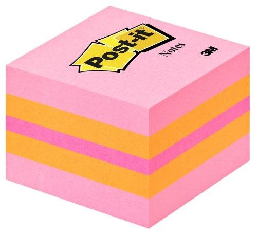 Lipnūs lapeliai Post-it, 51x51mm, 400 lapelių, rožinės spalvos