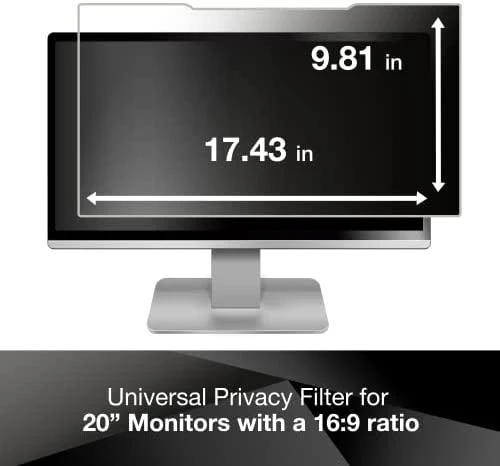 3M F20.0W9 Privacy Filter for LCD Monitorius 20" Juodas, 443 x 250 mm