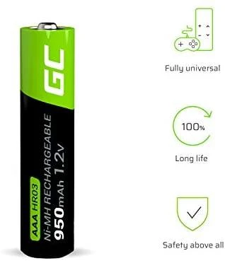 Green Cell AAA 950mAh 1.2V įkraunamas akumuliatorius
