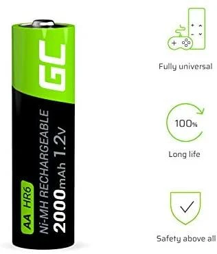 Žalias Cell AKUMULIATORIUS AQ-AA-2000/GC*P4 1,2V Ni-MH HR6, AA Žalias Cell