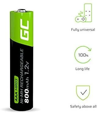 Green Cell Žalias Cell AKUMULIATORIUS AQ-AAA-800/GC*P4 1.2V Ni-MH HR03, AAA Žalias Cell