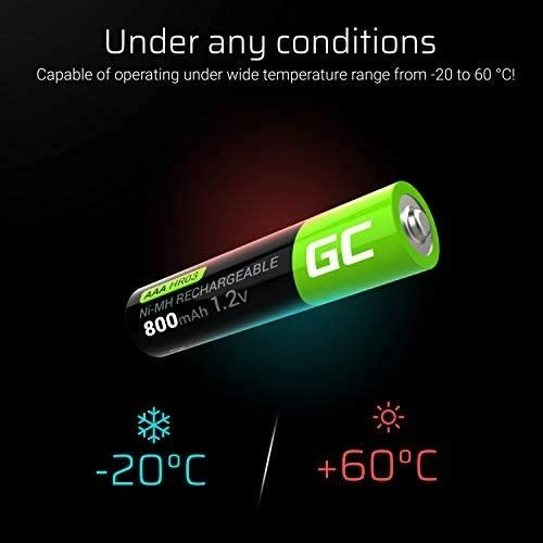 Green Cell Žalias Cell AKUMULIATORIUS AQ-AAA-800/GC*P4 1.2V Ni-MH HR03, AAA Žalias Cell
