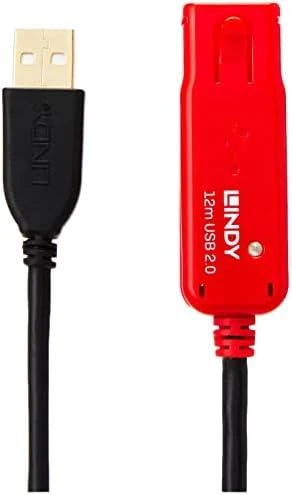 USB Prailginimo Laidas - LINDY USB 2.0 Aktyvus Prailginimo Laidas Pro Extend Type M/F, 12 m, Juodas