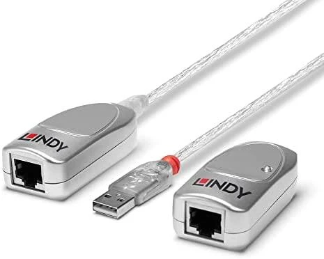 USB Prailginimo Laidas - LINDY USB 1.1 Cat.6 Prailginimo Laidas, 50 m, Skaidrus