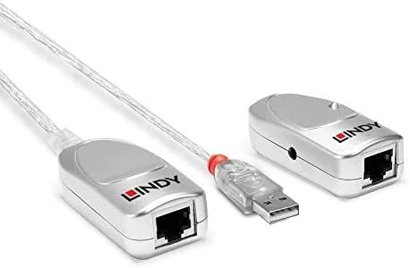USB Prailginimo Laidas - LINDY USB 1.1 Cat.6 Prailginimo Laidas, 50 m, Skaidrus