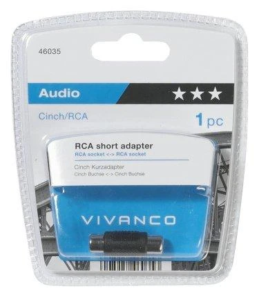 Vivanco RCA į RCA adapteris pakuotėje