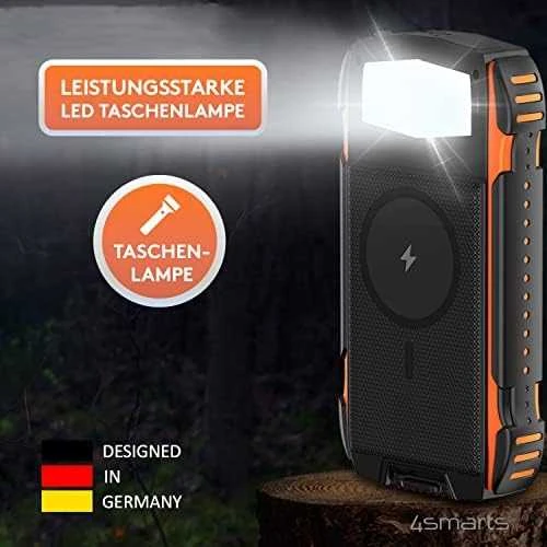 4Smarts Solar Power Bank Rugged TitanPack UltiMag 20000mAh juodas (juodas)