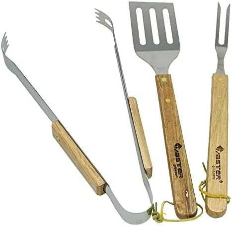 FLORALAND MASTER GRILL Rinkinys AKCESORIÓW DO GRILLA 3 vnt. / DREWNIANE UCHWYTY