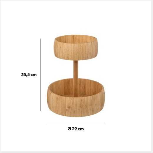 5five Simply Smart Bamboo Vaisių keptuvė, Bambukas, 2 lygiai, Ø 29 cm