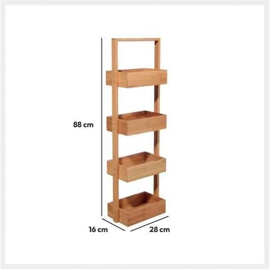 5five Simply Smart Bamboo BAMBOU vonios lentyna, 4 lygiai - 100% bambukas
