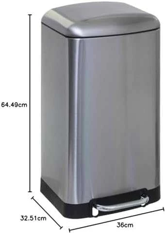 5five Simply Smart Metalinė šiukšlių dėžė su pedalu, 30L