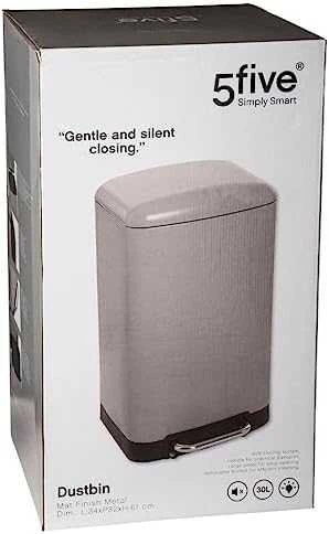 5five Simply Smart Šiukšlių dėžė, metalinė, taupe, 30 l