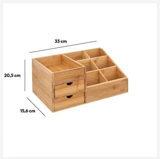 5five Simply Smart Bamboo Bambuko laikiklis kosmetikai, 3 stalčiai