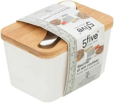 5five Simply Smart Bamboo Maselka su žirklėmis, keramikinė su bambukiniu dangteliu