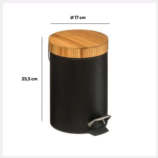 5five Simply Smart Šiukšliadėžė metalinė 3 l D17xH25,5 cm juodos sp. Natureo 5Five 140801N