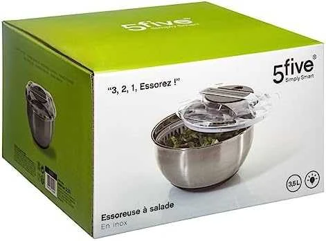 5five Simply Smart Steel Nerūdijantis plienas bowl + lettuce centrifuge 3.5 L