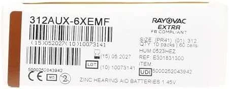 Elementai Klausos Aparatui Rayovac Extra Advance 312 PR41 6vnt