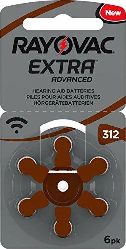 Elementai Klausos Aparatui Rayovac Extra Advance 312 PR41 6vnt