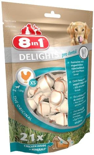 8in1 Dental Delights kramtalas šunims XS 21vnt