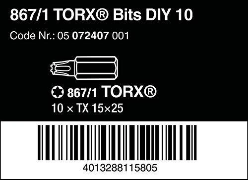 Sukimo antgaliai WERA Standart, T15 x 25 mm, 10 vnt.