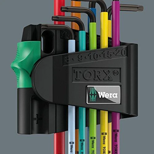 Wera L-formos raktų rinkinys, daugiaspalvis, TORX varžtams BlackLaser