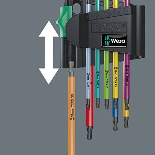 Wera L-formos raktų rinkinys, daugiaspalvis, TORX varžtams BlackLaser
