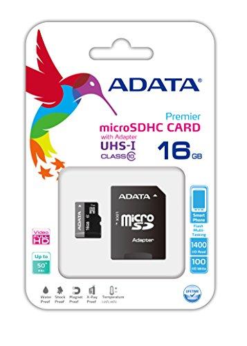 Atminties kortelė ADATA | Premier UHS-I | 16 GB | Micro SDHC | Flash atminties klasė 10 | SD adapter