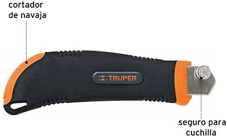 Sustiprintas gumuotas peilis laužomomis 25mm geležtėmis. (3geležtės komplekte) Truper®
