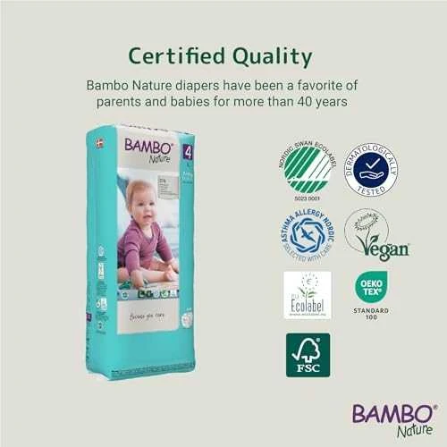 Sauskelnės Abena Bambo Nature, 4 dydžio, 7–14 kg, 48 vnt.