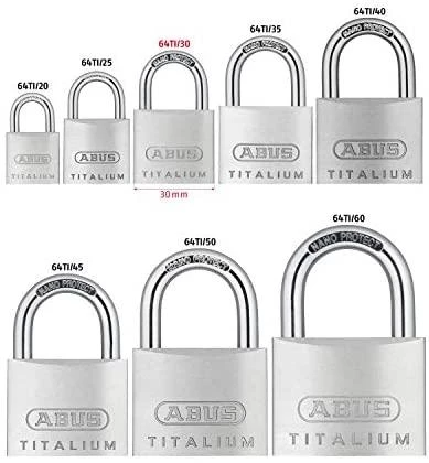 Abus ABUS Titalium-Vorhängeschloss verschieden schliessend 30mm